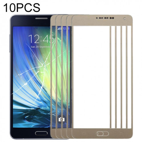 Pour Samsung Galaxy A7 (2015) 10pcs lentille extérieure en verre d'écran avant (or) SH573J422-35