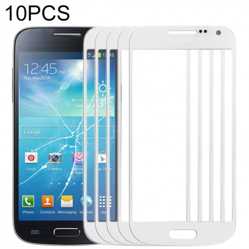 Pour Samsung Galaxy S IV mini / i9190 10pcs Lentille en verre extérieure de l'écran avant (Blanc) SH79WL457-35
