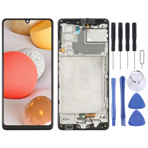Écran LCD Super AMOLED d'origine pour Samsung Galaxy A42 5G SM-A426 Assemblage complet du numériseur avec cadre (Noir) SH585B1694-36