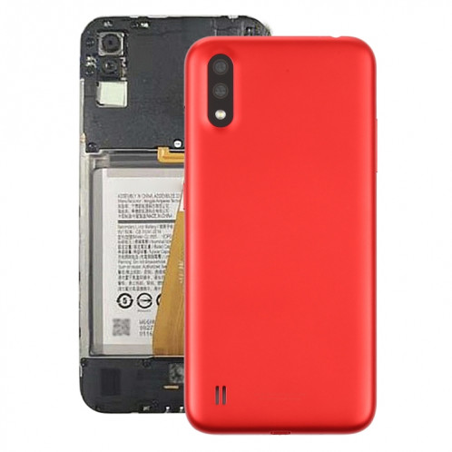 Coque arrière de batterie pour Samsung Galaxy A01 SM-015F avec objectif d'appareil photo (rouge) SH69RL606-36