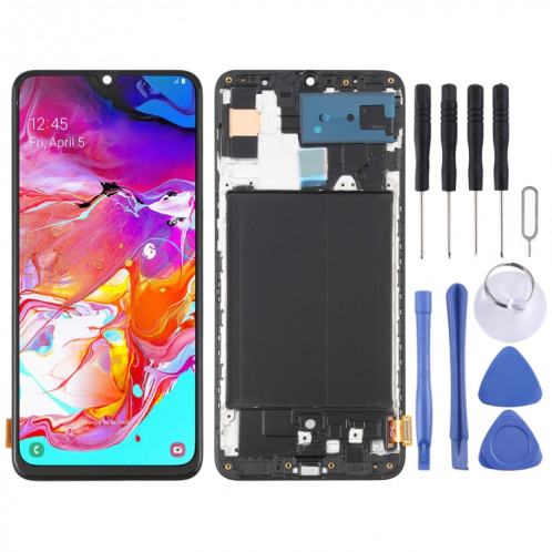 Écran LCD OLED pour Samsung Galaxy A70 SM-A705 Assemblage complet du numériseur avec cadre (6,7 pouces) (Noir) SH691B1016-36