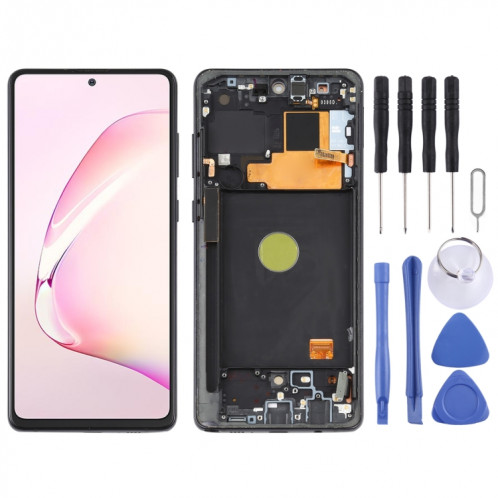 Écran LCD Super AMOLED d'origine pour Samsung Galaxy Note10 Lite Assemblage complet du numériseur avec cadre (Noir) SH772B1528-36