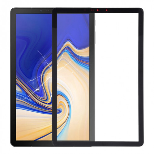 Pour Samsung Galaxy Tab S4 10.5 / SM-T830 / T835 Lentille extérieure en verre de l'écran avant avec adhésif optiquement transparent OCA (noir) SH957B996-36