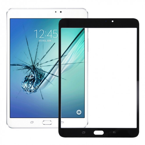 Pour Samsung Galaxy Tab S2 8.0 / T713 Lentille extérieure en verre avec adhésif OCA optiquement transparent (noir) SH58BL1728-36