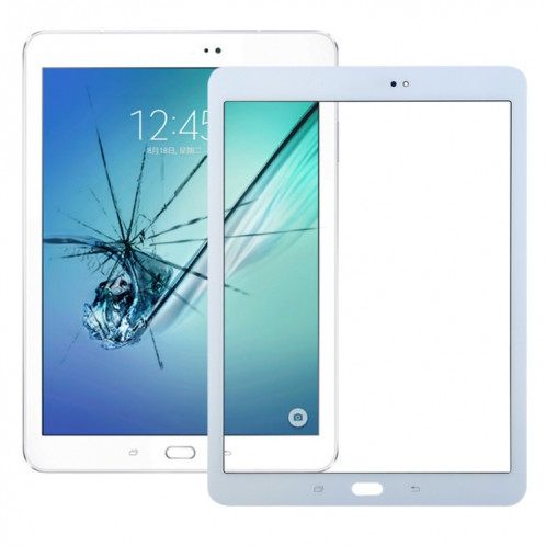Pour Samsung Galaxy Tab S2 9.7 / T810 / T813 / T815 / T820 / T825 Lentille extérieure en verre de l'écran avant avec adhésif optiquement transparent OCA (Blanc) SH61WL1627-36