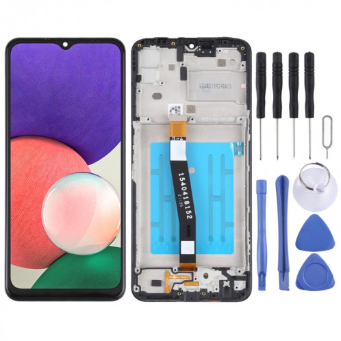 Écran LCD d'origine pour Samsung Galaxy A22 5G SM-A226 Digitizer Assemblage complet avec cadre (Noir) SH013B421-36