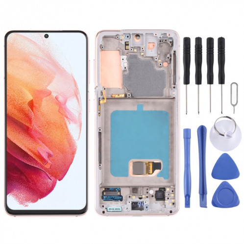 Écran LCD Super AMOLED d'origine pour Samsung Galaxy S21 4G/S21 5G SM-G990 SM-G991 Assemblage complet du numériseur avec cadre (Or) SH045J1907-35