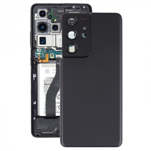 Couverture arrière de la batterie avec couvercle de la lentille de caméra pour Samsung Galaxy S21 Ultra 5G (Noir) SH67BL1037-36