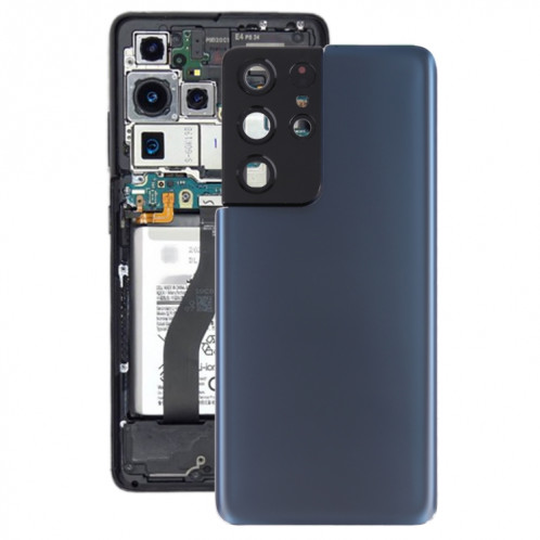 Couverture arrière de la batterie avec couvercle de la lentille de caméra pour Samsung Galaxy S21 Ultra 5G (bleu) SH67LL1825-36