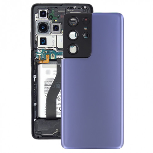Couverture arrière de la batterie avec couvercle de la lentille de caméra pour Samsung Galaxy S21 Ultra 5G (violet) SH67PL1561-36