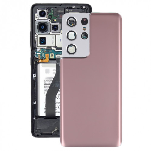 Couverture arrière de la batterie avec couvercle de la lentille de caméra pour Samsung Galaxy S21 Ultra 5G (Brown) SH67ZL542-36