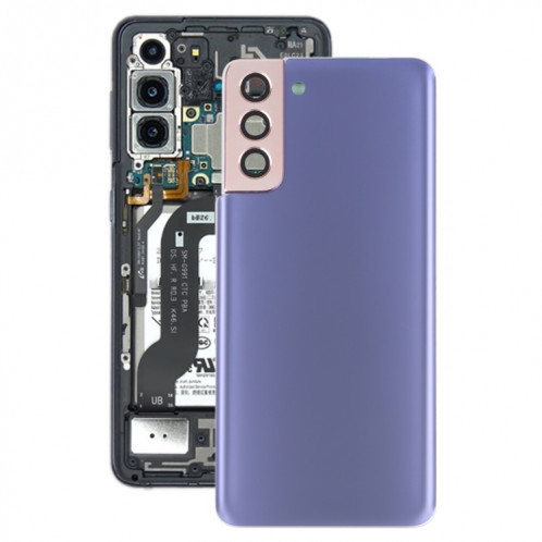 Couverture arrière de la batterie avec couvercle de la lentille de caméra pour Samsung Galaxy S21 + 5G (violet) SH68PL857-36