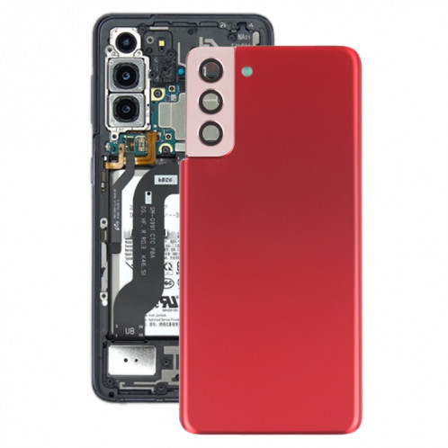 Couverture arrière de la batterie avec couvercle de la lentille de caméra pour Samsung Galaxy S21 + 5G (rouge) SH68RL1358-36