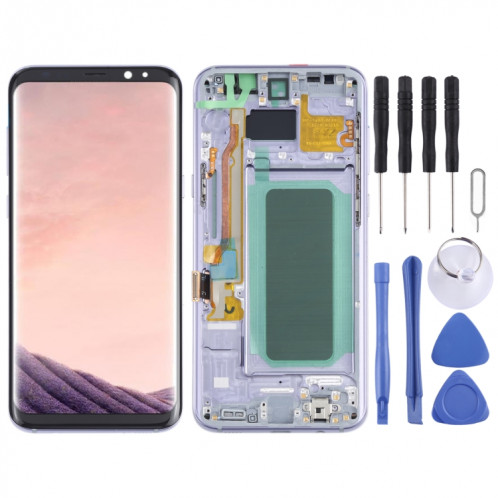 Écran LCD OLED pour Samsung Galaxy S8+ SM-G955 Assemblage complet du numériseur avec cadre (Violet) SH099P720-36