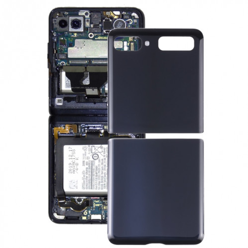 Coque arrière de batterie en verre pour Samsung Galaxy Z Flip 4G SM-F700 (noir) SH232B1061-36