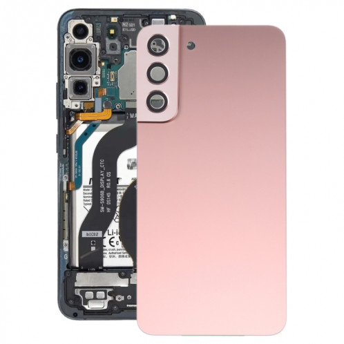 Coque arrière de batterie pour Samsung Galaxy S22+ 5G SM-S906B avec cache d'objectif d'appareil photo (rose) SH02FL514-36