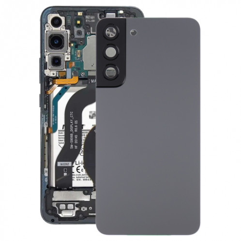 Coque arrière de batterie pour Samsung Galaxy S22+ 5G SM-S906B avec cache d'objectif d'appareil photo (gris) SH02HL1069-36
