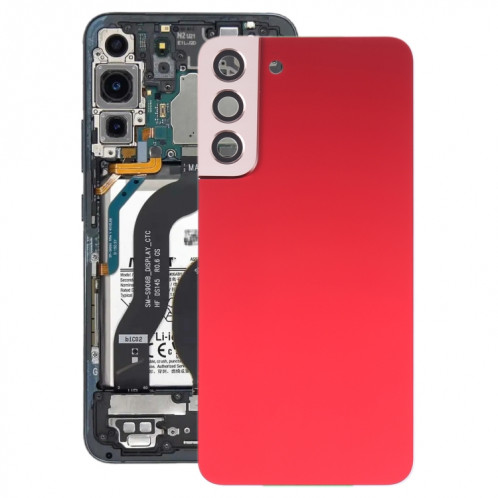 Coque arrière de batterie pour Samsung Galaxy S22+ 5G SM-S906B avec cache d'objectif d'appareil photo (rouge) SH02RL207-36