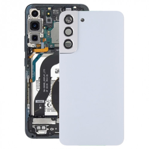 Coque arrière de batterie pour Samsung Galaxy S22+ 5G SM-S906B avec cache d'objectif d'appareil photo (blanc) SH02WL482-36