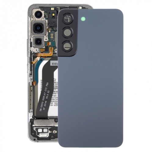 Coque arrière de batterie pour Samsung Galaxy S22 5G SM-S901B avec cache d'objectif d'appareil photo (bleu) SH03LL1751-36