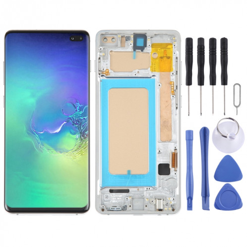 Écran LCD TFT pour Samsung Galaxy S10+ SM-G975 Assemblage complet du numériseur avec cadre, ne prenant pas en charge l'identification des empreintes digitales (Argent) SH511S135-35