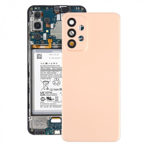 Pour Samsung Galaxy A23 5G SM-A236A Couvercle arrière de batterie d'origine avec couvercle d'objectif d'appareil photo (rose) SH92FL1377-36