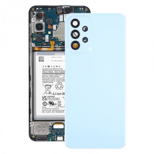 Pour Samsung Galaxy A23 5G SM-A236A Coque arrière de batterie d'origine avec cache d'objectif d'appareil photo (bleu) SH92LL570-36