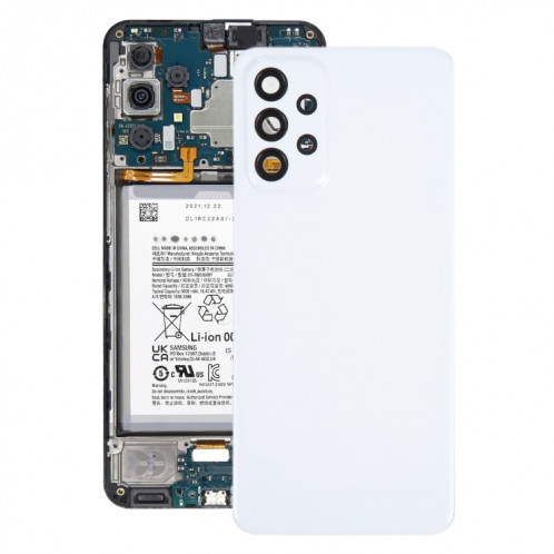 Pour Samsung Galaxy A23 5G SM-A236A Coque arrière de batterie d'origine avec cache d'objectif d'appareil photo (blanc) SH92WL1949-36