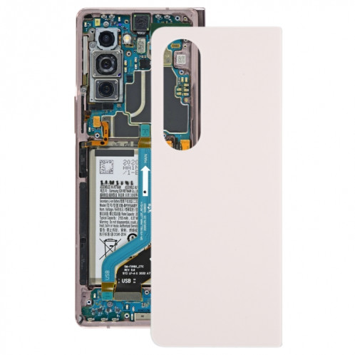 Pour Samsung Galaxy Z Fold4 SM-F936B Couvercle arrière de la batterie avec couvercle d'objectif d'appareil photo (Beige) SH593Q1391-36