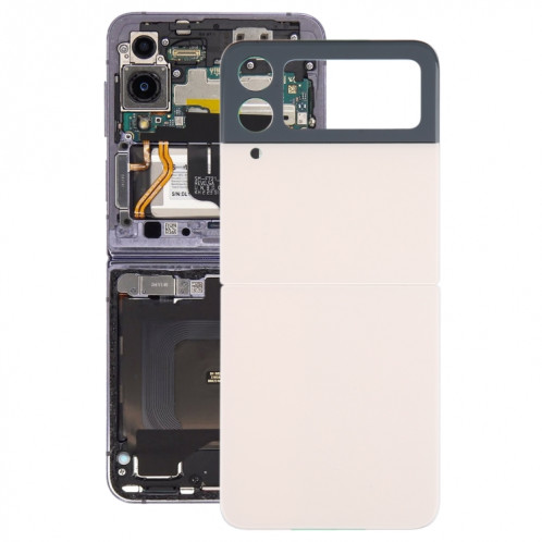 Coque arrière de batterie pour Samsung Galaxy Z Flip4 SM-F721B avec cache d'objectif d'appareil photo (or) SH594J1120-36