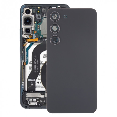 Pour Samsung Galaxy S23 SM-S911B Couvercle arrière de batterie en verre OEM avec couvercle d'objectif d'appareil photo (noir) SH63BL1449-36