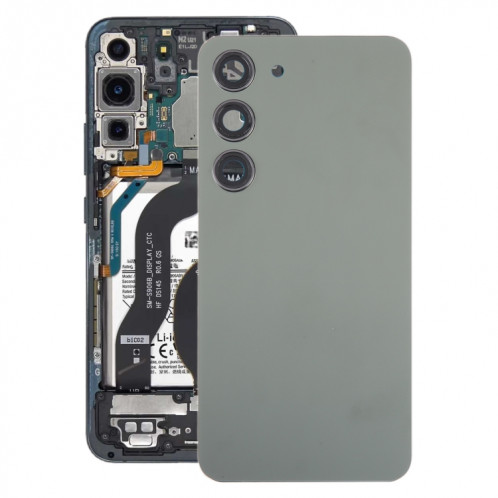 Pour Samsung Galaxy S23 SM-S911B Couvercle arrière de batterie en verre OEM avec couvercle d'objectif d'appareil photo (vert) SH63GL1804-36