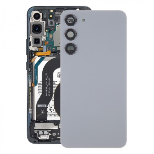 Pour Samsung Galaxy S23 + SM-S916B Couvercle arrière de batterie en verre OEM avec couvercle d'objectif d'appareil photo (gris) SH64HL534-36