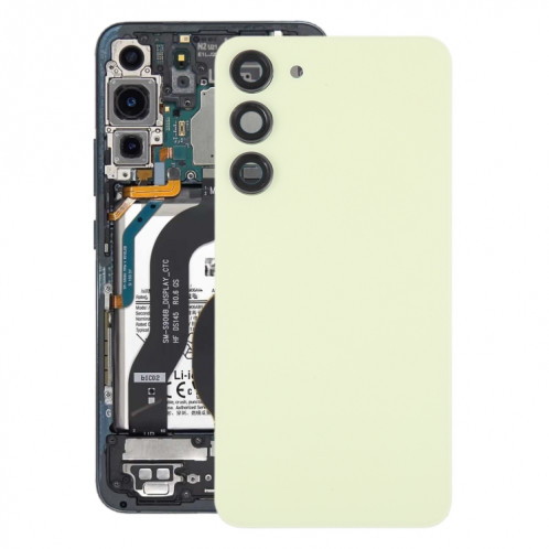 Pour Samsung Galaxy S23 + SM-S916B Couvercle arrière de batterie en verre OEM avec couvercle d'objectif d'appareil photo (jaune) SH64YL156-36