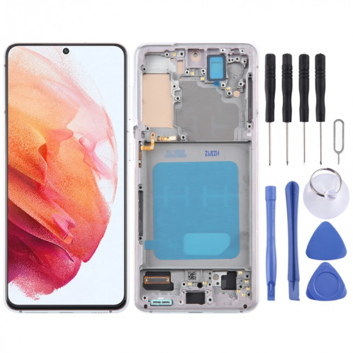 Pour Samsung Galaxy S21 5G SM-G991 TFT LCD écran numériseur assemblage complet avec cadre (argent) SH685S146-37