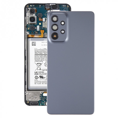 Pour Samsung Galaxy A73 5G SM-A736B Coque arrière de batterie d'origine avec cache d'objectif d'appareil photo (noir) SH92BL525-36