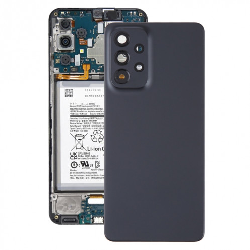 Pour Samsung Galaxy A53 5G SM-A536B Coque arrière de batterie d'origine avec cache d'objectif d'appareil photo (noir) SH93BL276-36
