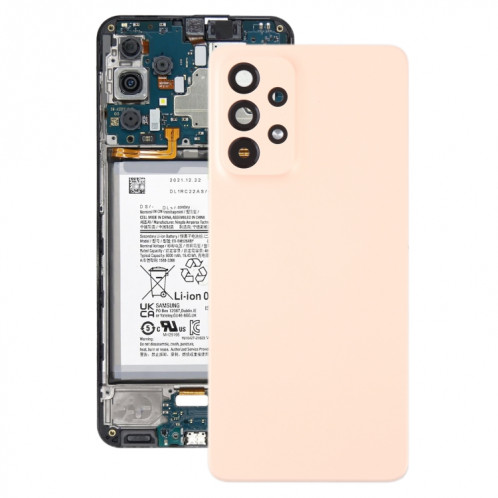 Pour Samsung Galaxy A53 5G SM-A536B Couvercle arrière de batterie d'origine avec couvercle d'objectif d'appareil photo (rose) SH93FL1632-36