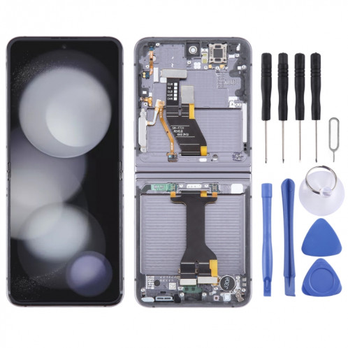 Pour Samsung Galaxy Z Flip5 SM-F731 Ensemble complet de numériseur d'écran LCD d'origine avec cadre (noir) SH966B75-37