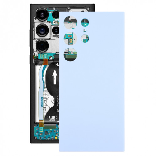 Pour Samsung Galaxy S24 Ultra SM-S928B Couvercle arrière de la batterie OEM (bleu) SH72LL1344-37