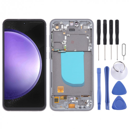 Pour Samsung Galaxy S23 FE SM-S711B 6,43 pouces OLED LCD Écran Numériseur Assemblage Complet avec Cadre (Noir) SH124B506-38