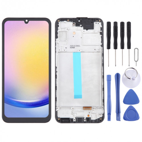 Pour Samsung Galaxy A25 SM-A256B 6,36 pouces OLED LCD écran numériseur assemblage complet avec cadre (noir) SH126B1924-38