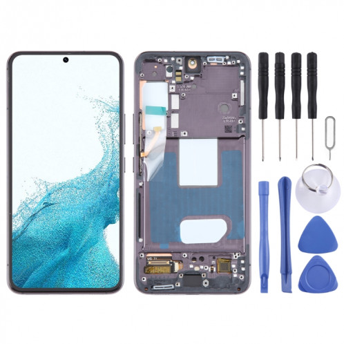 Pour Samsung Galaxy S22 5G SM-S901B Version UE OLED LCD Écran Numériseur Assemblage Complet avec Cadre (Noir) SH133B745-37