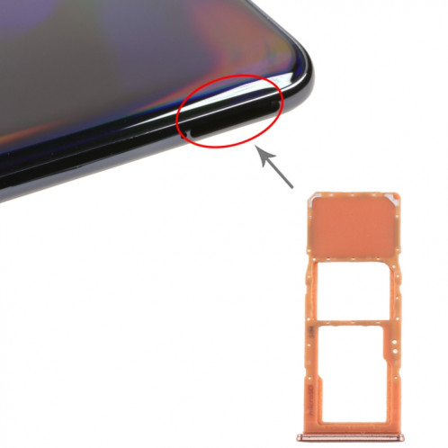 Pour plateau de carte SIM Galaxy A70 + plateau de carte Micro SD (Orange) SH325E967-35