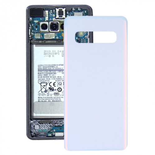 Pour Galaxy S10 SM-G973F/DS, SM-G973U, SM-G973W Coque arrière de batterie d'origine (Blanc) SH27WL1654-36