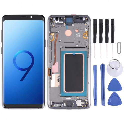 Écran LCD Super AMOLED pour Galaxy S9+ / G965F / G965F / DS / G965U / G965W / G9650 Assemblage complet du numériseur avec cadre (Gris) SH461H1173-35