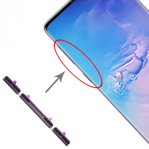 Pour Galaxy S10 / Galaxy S10+ 10 Set Touches latérales (Noir) SH559B654-35