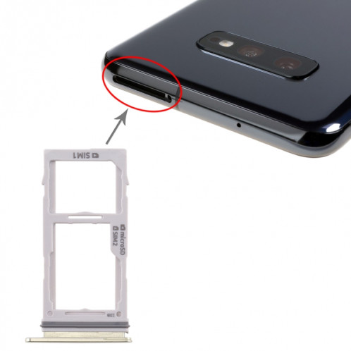 Pour Galaxy S10+ / S10 / S10e Plateau de carte SIM + Plateau de carte SIM / Plateau de carte Micro SD (Or) SH335J1716-35