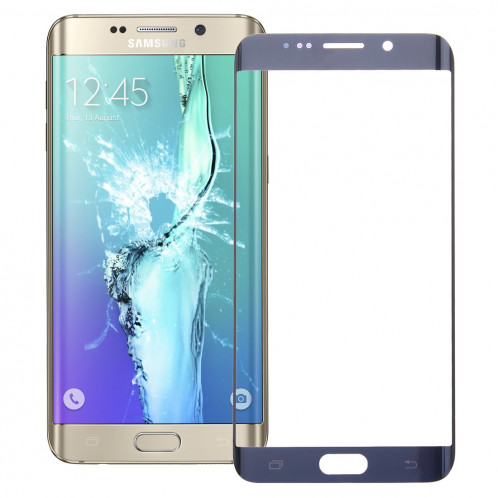 iPartsAcheter pour Samsung Galaxy S6 Edge + / G928 Lentille extérieure en verre (bleu foncé) SI55DL968-35