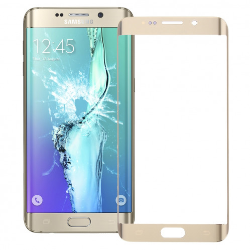 iPartsAcheter pour Samsung Galaxy S6 Edge + / G928 Lentille extérieure en verre (Gold) SI55JL994-35